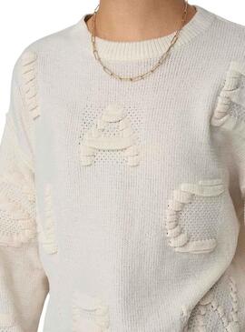 Pull Only Kia perdre des détails Beige pour Femme