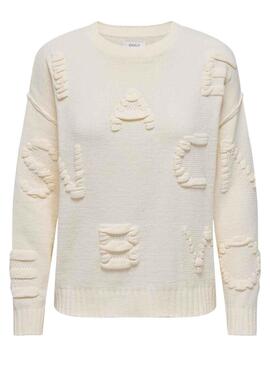 Pull Only Kia perdre des détails Beige pour Femme