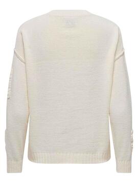 Pull Only Kia perdre des détails Beige pour Femme