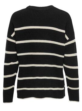 Pull Only Pernille Noire Rayures Noire pour Femme