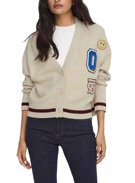 Cardigan Only Cheer Loose Beige pour Femme
