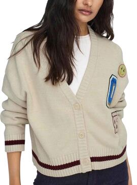 Cardigan Only Cheer Loose Beige pour Femme