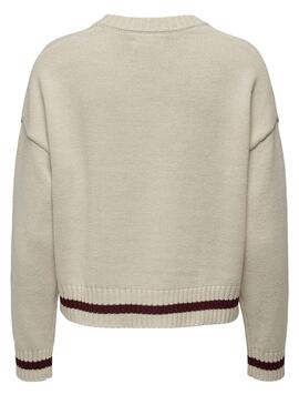 Cardigan Only Cheer Loose Beige pour Femme