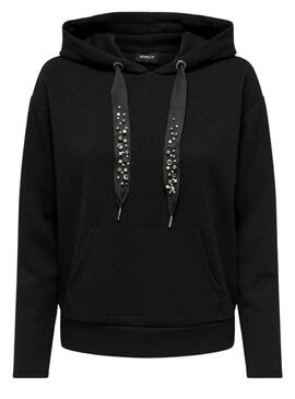 Sweat Only Fancy Capuche Noire pour Femme