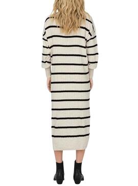 Robe Only New Tessa Rayures Beige pour Femme