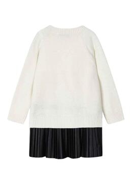 Robe Mayoral Tricot Love Ville blanc pour Fille