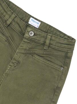 Pantalon Mayoral Sarga Slouchy Vert pour Fille