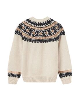 Pull Mayoral Jacquard Beige pour Fille