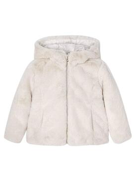 Manteaux Mayoral Fourrure Blanc Rotatif pour Fille