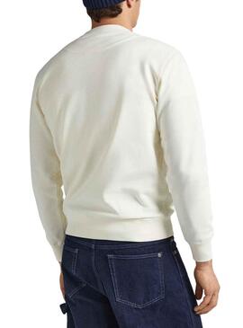 Sweat Pepe Jeans Westend Blanc pour Homme