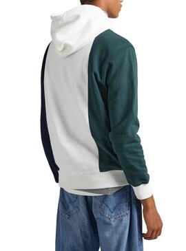 Sweat Pepe Jeans Moins Blanc pour Homme