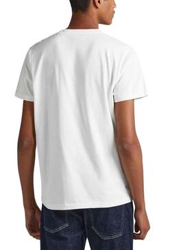 T-Shirt Pepe Jeans Woody Blanc pour Homme