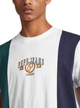 T-Shirt Pepe Jeans Woody Blanc pour Homme