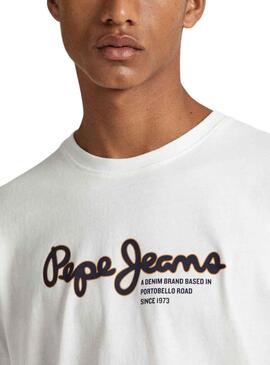 T-Shirt Pepe Jeans Wido Blanc pour Homme