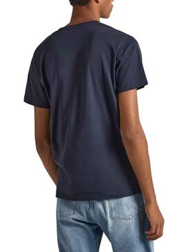T-Shirt Pepe Jeans Wido Bleu Marine pour Homme