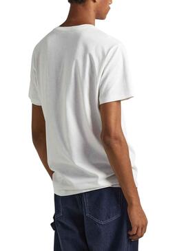 T-Shirt Pepe Jeans Warren Blanc pour Homme