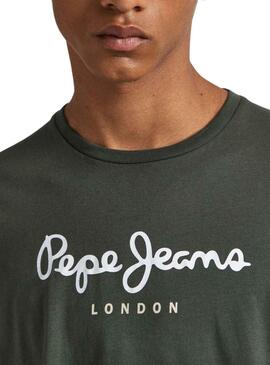 T-Shirt Pepe Jeans Eggo Long Vert pour Homme