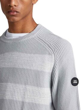 Pull Pepe Jeans Sheldon Gris pour Homme