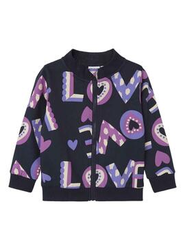 Sweat Name It Nila Love Bleu Bleu Marine pour Fille