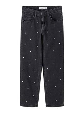 Pantalon Name It Rose Straight Jean Noire Fille