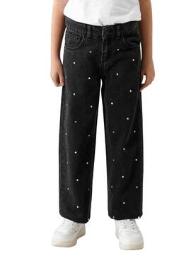 Pantalon Name It Rose Straight Jean Noire Fille