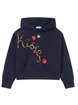 Sweat Mayoral Capuche Bleu Marine pour Fille