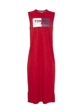 Robe Tommy Jeans Logo Rouge Femme