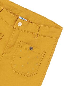 Pantalon Mayoral Tacuelas Poches Jaune Fille