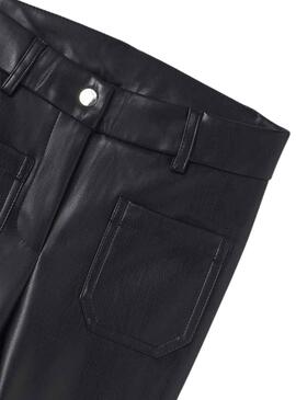 Pantalon Mayoral Grand Similicuir Noire pour Fille