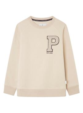 Sweat Pepe Jeans Beige Nils pour Garçon