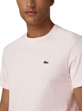 T-Shirt Lacoste Ras Du Cou Rose pour Homme