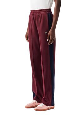 Pantalon Lacoste Paris Interlock Bordeaux Femme