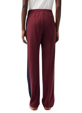 Pantalon Lacoste Paris Interlock Bordeaux Femme