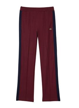 Pantalon Lacoste Paris Interlock Bordeaux Femme