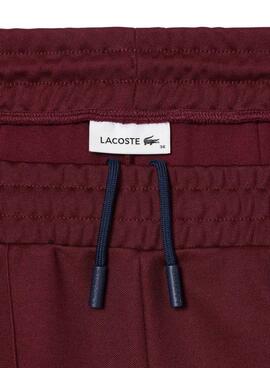 Pantalon Lacoste Paris Interlock Bordeaux Femme