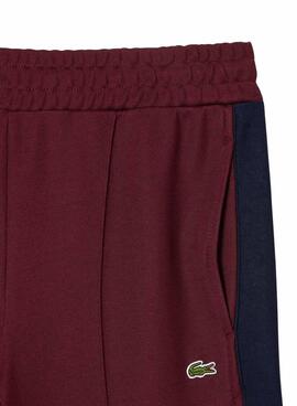 Pantalon Lacoste Paris Interlock Bordeaux Femme