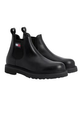 Bottines Tommy Jeans Cuir Napa Noire Homme