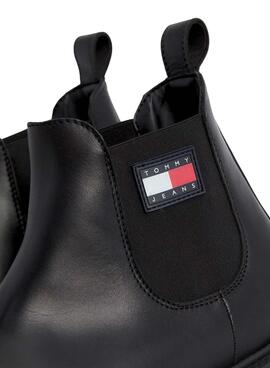 Bottines Tommy Jeans Cuir Napa Noire Homme