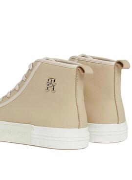 Baskets Tommy Hilfiger TH Cuir Beige Femme