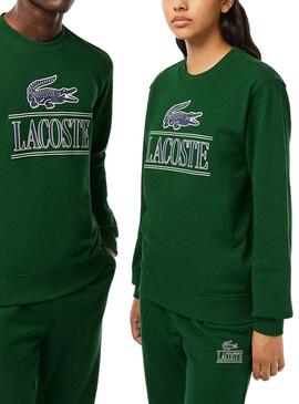 Sweat Lacoste Bandera 3D Vert Homme Femme