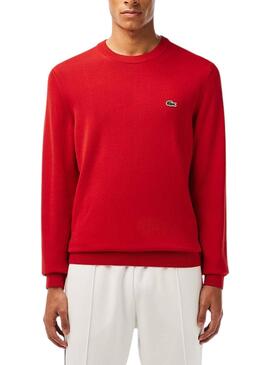 Pull Lacoste Tricot Rouge pour Homme