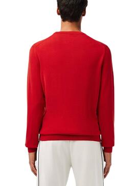 Pull Lacoste Tricot Rouge pour Homme