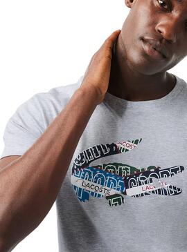 T-Shirt Lacoste Séchage Rapide Gris Homme