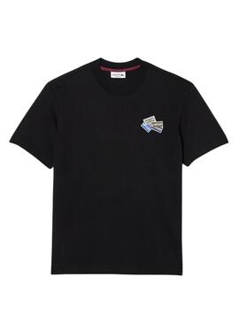 T-Shirt Lacoste Knitted Grueso Noire pour Homme
