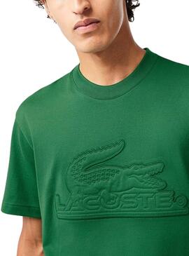 T-Shirt Lacoste Knitted Rembourré Vert Homme