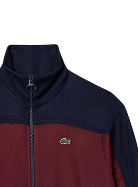 Sweat Lacoste Paris Piqué Bordeaux pour Femme