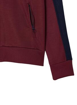 Sweat Lacoste Paris Piqué Bordeaux pour Femme