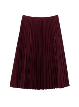 Jupe Lacoste Jupe Plissée Fluide Bordeaux Femme