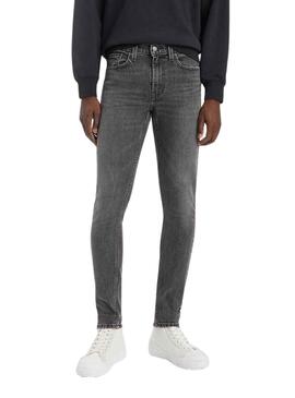 Pantalon Jeans Levis Skinny Taper Gris Homme