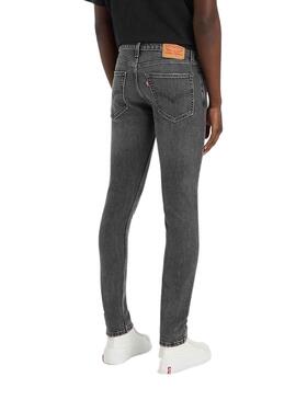 Pantalon Jeans Levis Skinny Taper Gris Homme